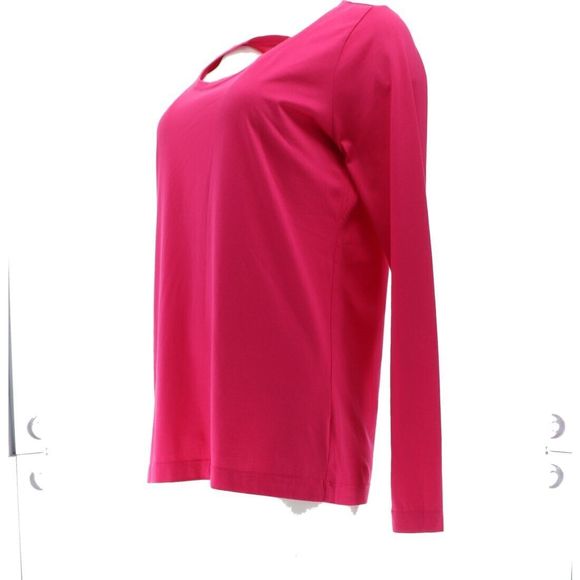 Lands' End Women's Petite LS SUPIMA SCOOP T-SHRT Laurel Blossom M NEW 494509 - Picture 7 of 8